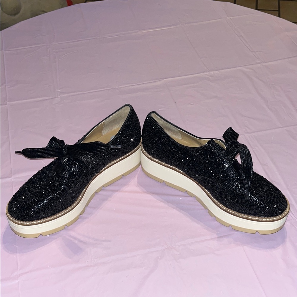 Women’s Black Glitter Platform Shoes